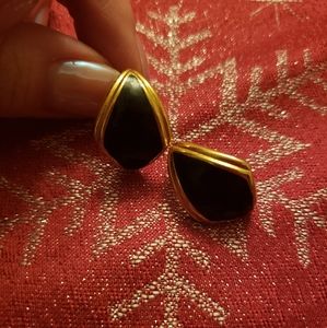 Retro black and gold earrings Sold